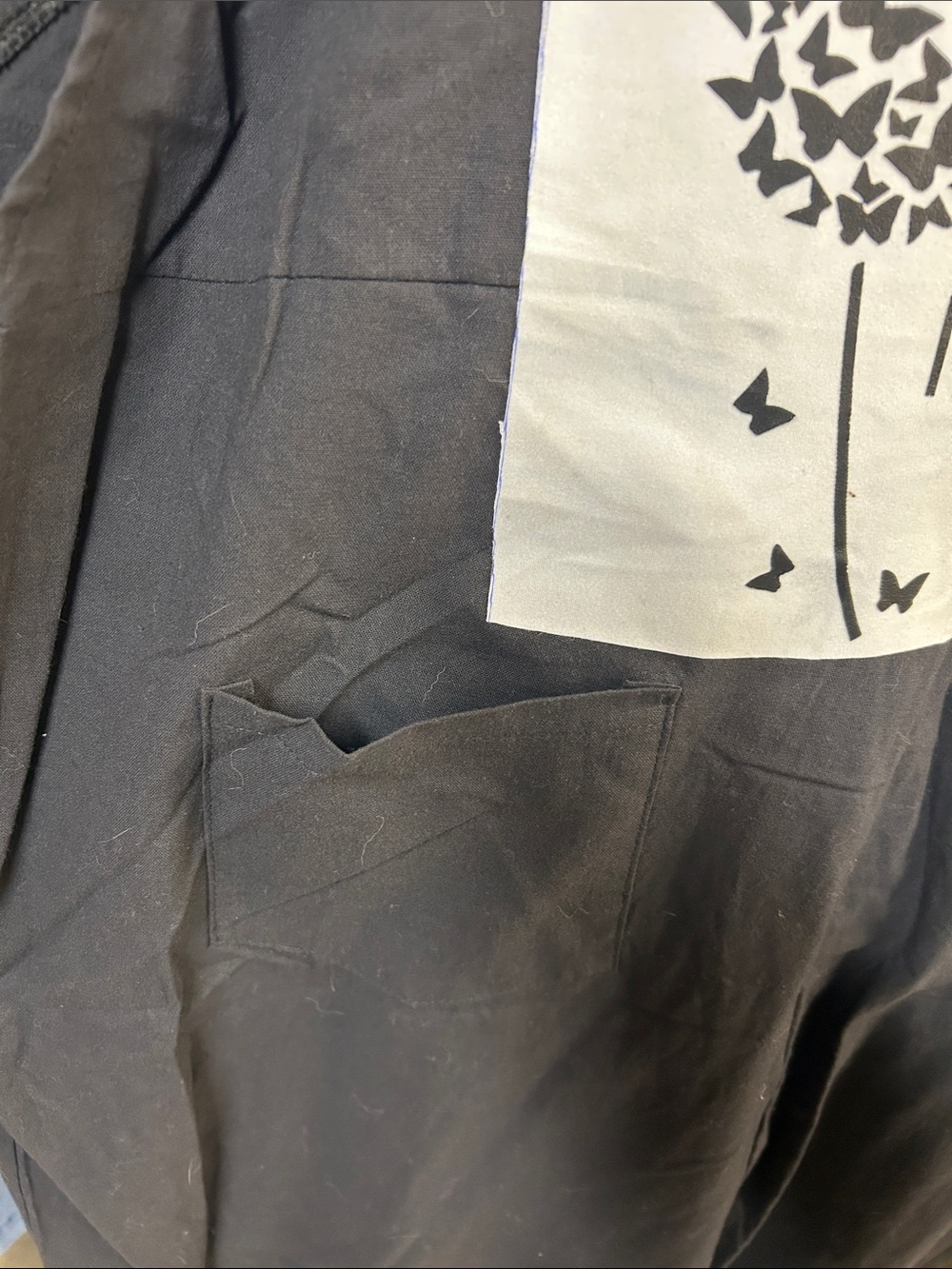 Upcycled Black Graphic Jumpsuit - "Find Joy in the Little Things" - Picture 3 of 4